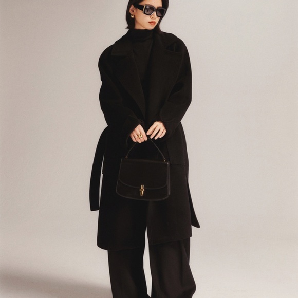 Gorgeous Wool Cashmere Black Coat - BRAND NEW - size S/M - Picture 7 of 16